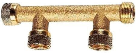 Aquajet 8006360022128 Collector 2 exits with Male-Female Thread 25.4mm Bronze