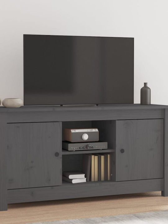 TV Stand from Solid Wood Grey L103xW36.5xH52cm