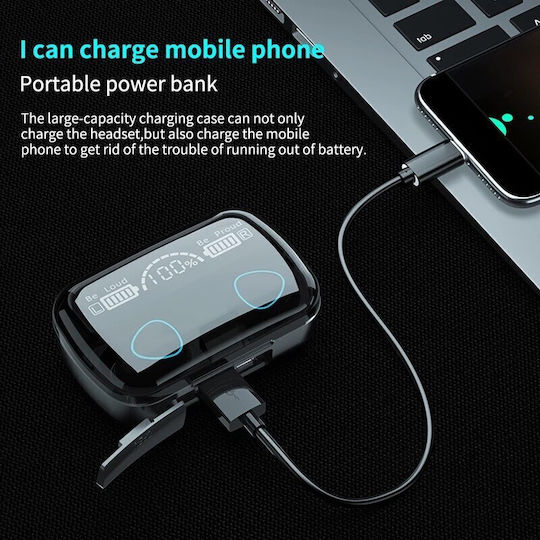 M10 In-ear Bluetooth Handsfree Earphones with Charging Case Black