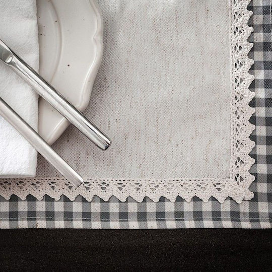 Gofis Home Platzdeckchen Stoff Gray 50x35cm 1Stück
