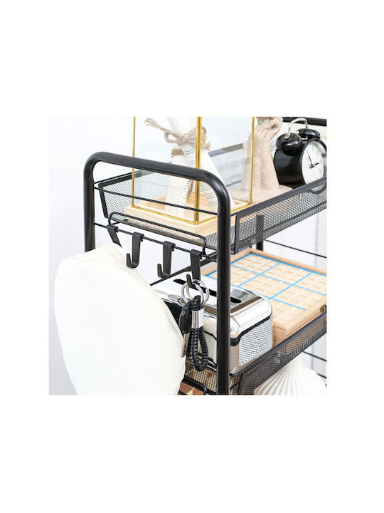 HomCom Metallic Kitchen Trolley 5 Tiers Black 45x26.5x106cm