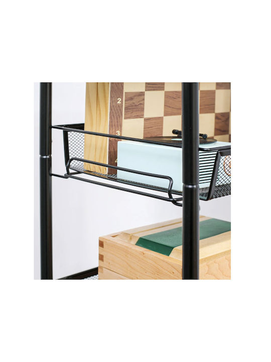 HomCom Metallic Kitchen Trolley 5 Tiers Black 45x26.5x106cm