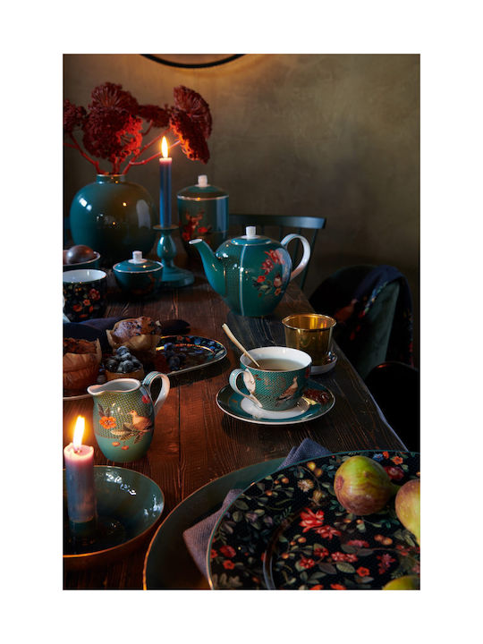 PiP Studio Winter Wonderland Dove Serving Bowl Round made of Porcelain Green with Diameter 9.5cm