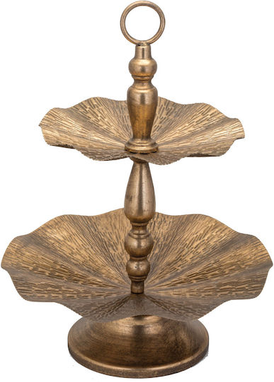 JK Home Decoration Μεταλλική Εταζέρα 2 Ορόφων Χρυσή Ø39xY54cm JK Home Decoration Μεταλλική Εταζέρα 2 Ορόφων Χρυσή Ø39xY54cm