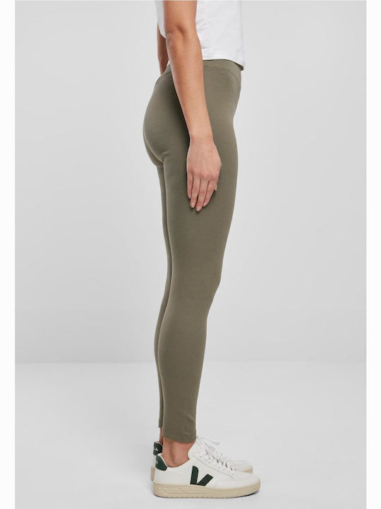 Frauen Lang Leggings Hochgeschnitten OLIVE
