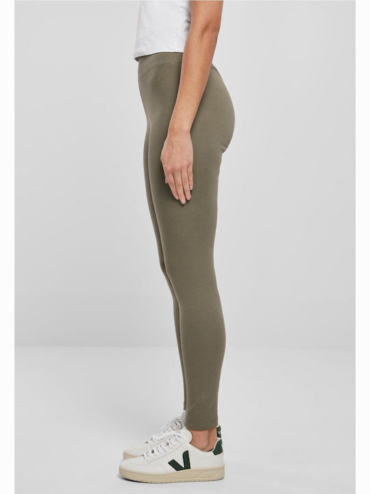 Frauen Lang Leggings Hochgeschnitten OLIVE