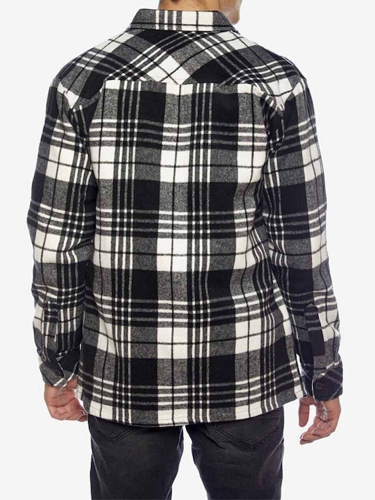 Brokers Jeans Men's Shirt Overshirt Long Sleeve Checked Black