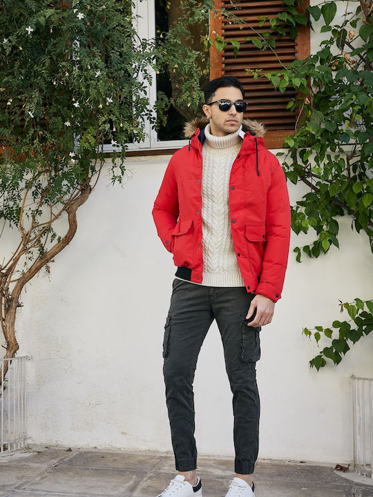 Winter Jacke Parka Rot