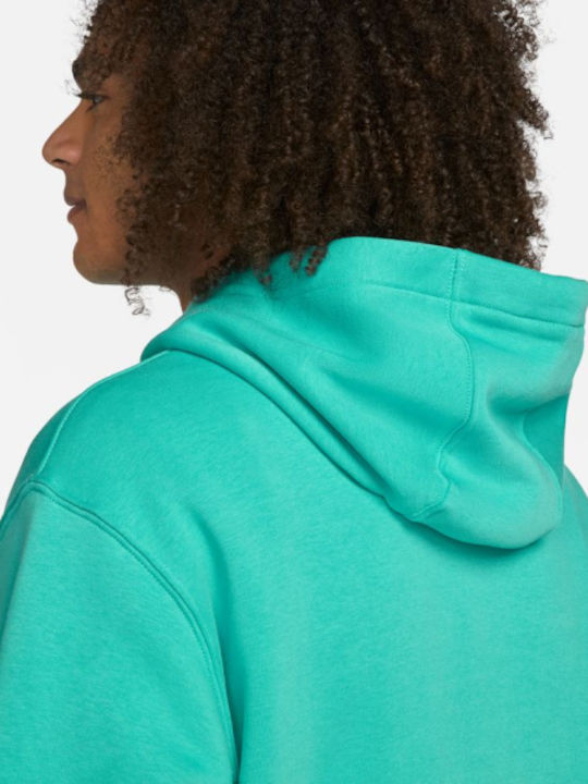 Club Sweatshirt Fleece with Hood Turquoise