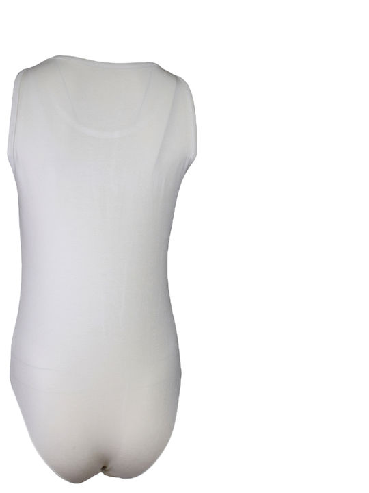 Apple Boxer Lingerie Sleeveless Bodysuit White