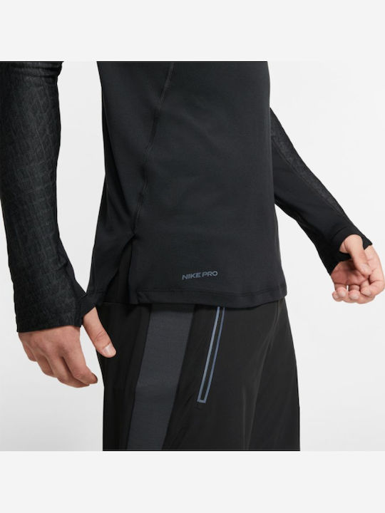 Nike Pro Utility Therma Ανδρική Ισοθερμική Μακρυμάνικη Μπλούζα Μαύρη