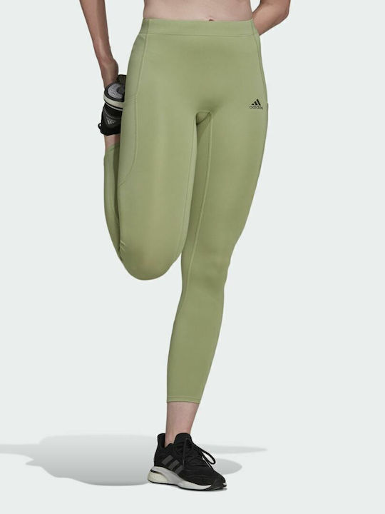 Fastimpact Women's Cropped Running Legging Shiny & High Waisted Magic Lime