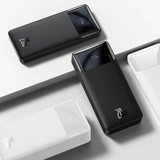 Baseus Bipow Overseas Edition Power Bank 10000mAh 20W with 2 USB-A Ports and USB-C Port White