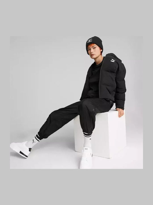 Beanie Γυναικείος Σκούφος με Rib Πλέξη σε Μαύρο χρώμα