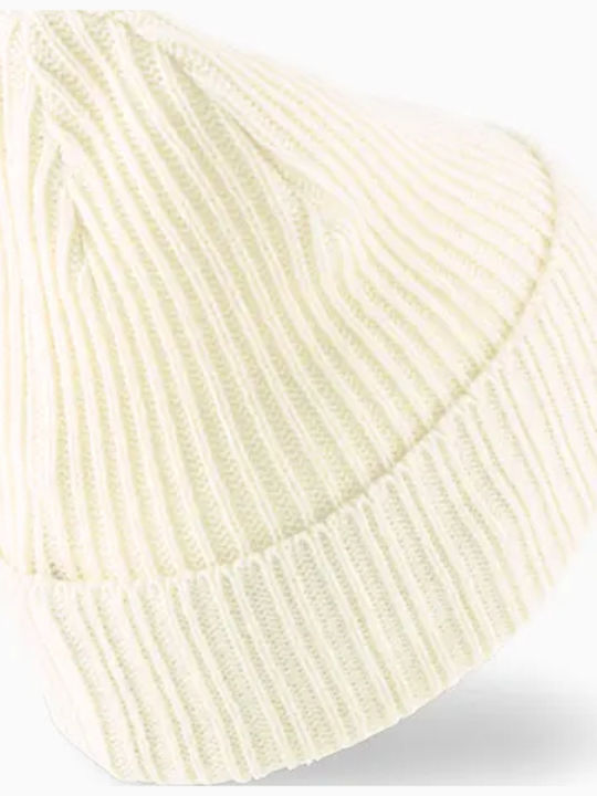 Beanie Unisex Beanie mit Rippstrick in Weiß Farbe