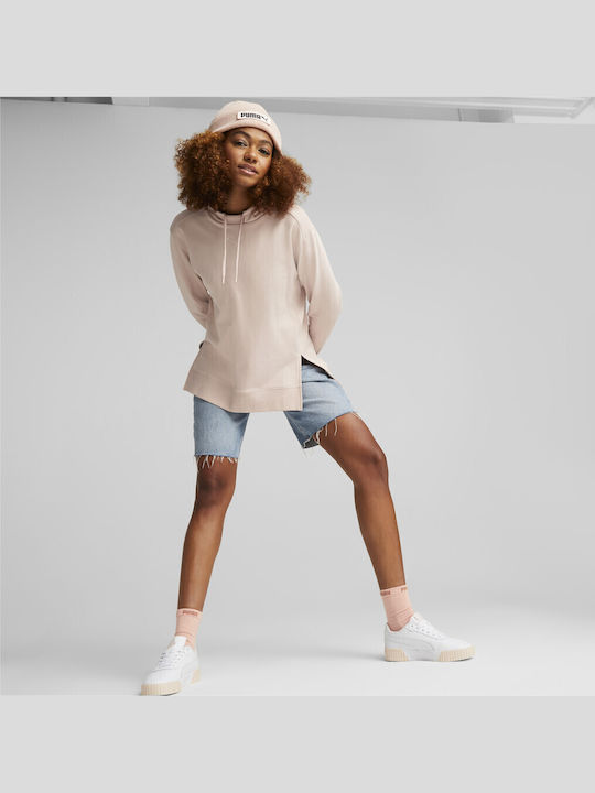 Beanie Feminin Căciulă cu Tricotaj Rib în culoarea Roz
