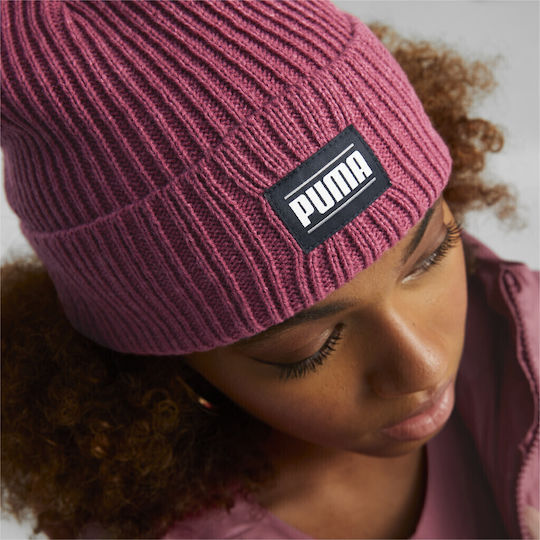 Beanie Frauen Beanie mit Rippstrick in Fuchsie Farbe