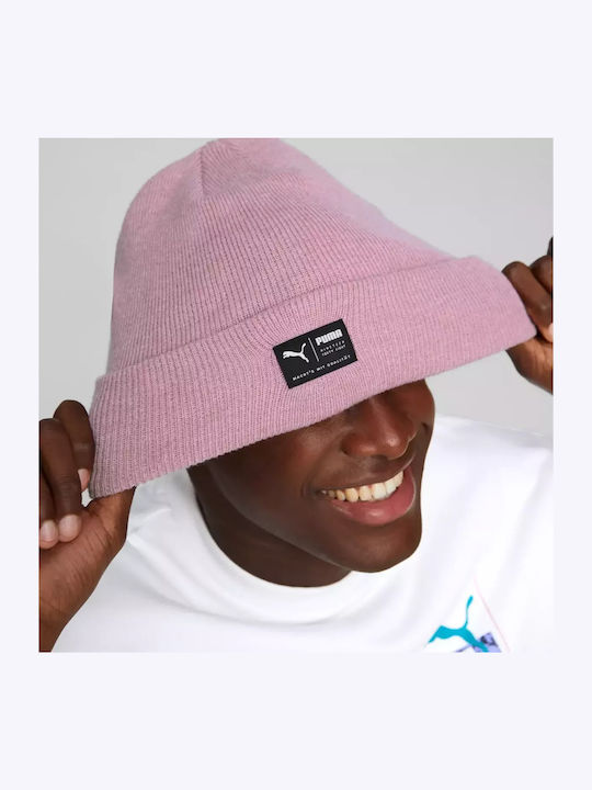 Archive Heather Beanie Unisex Σκούφος με Rib Πλέξη σε Ροζ χρώμα