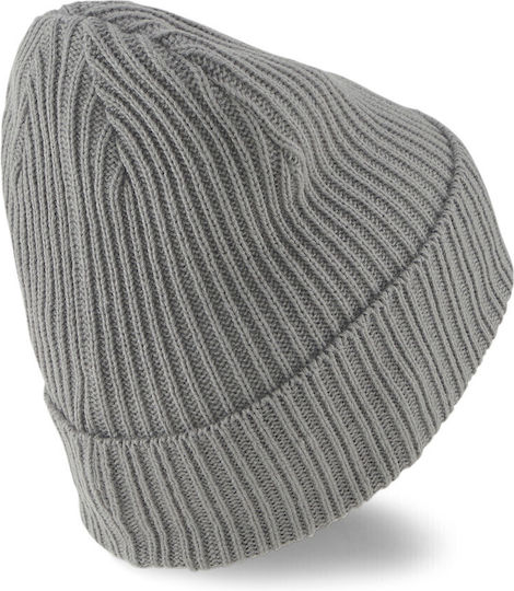 Beanie Ανδρικός Σκούφος με Rib Πλέξη σε Γκρι χρώμα