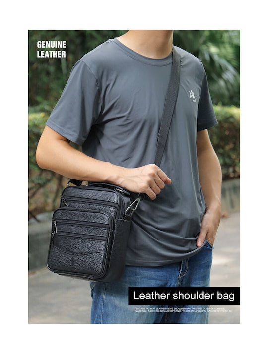 Leder Herrentasche Bote Schwarz