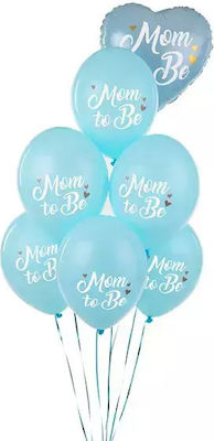 Mom to Be Latex Balloons Light blue, 30cm, set of 5pcs.