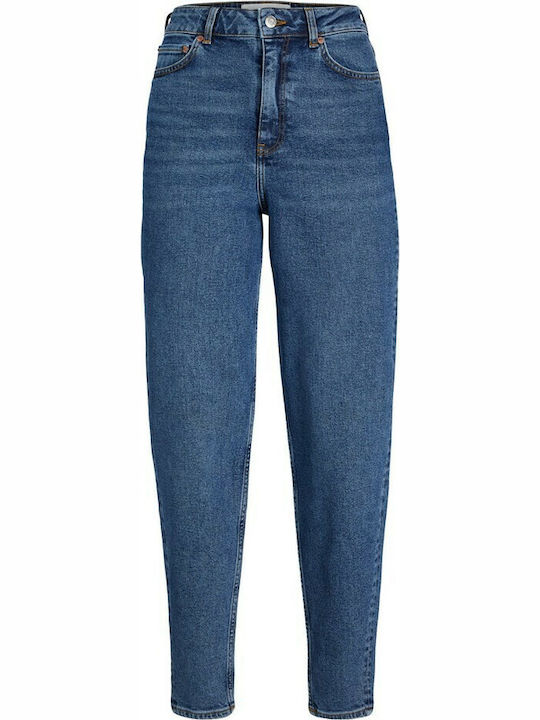 Hoch tailliert Damenjeans in Mom-Passform Blue
