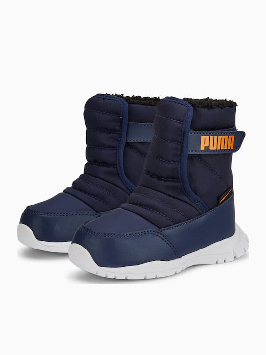 Nieve Kids Snow Boots with Velcro Navy Blue