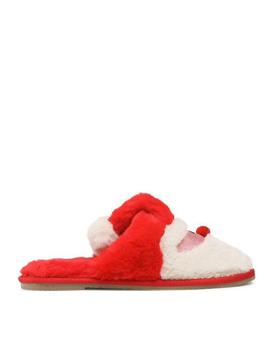 Santa Slippers Κλειστές Γυναικείες Παντόφλες Chinese Red