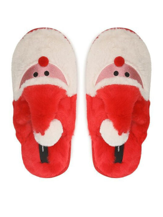 Santa Slippers Κλειστές Γυναικείες Παντόφλες Chinese Red