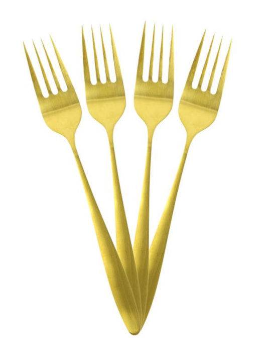 The Home Deco Factory 16-Piece Stainless Steel 18/10 Gold Cutlery Set