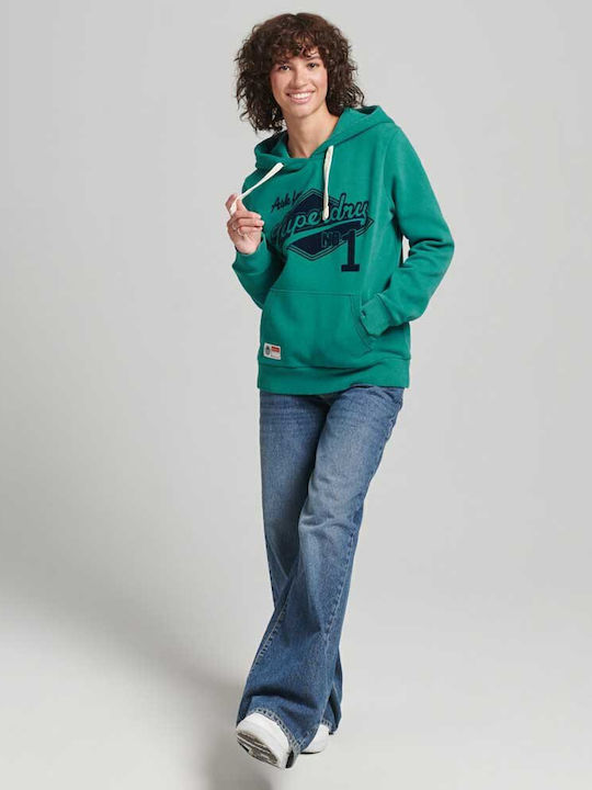 Women's Sweatshirt Hooded Green