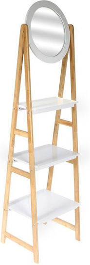 The Home Deco Factory Επιδαπέδια Ραφιέρα Μπάνιου Bamboo με 3 Ράφια 43x36x163cm