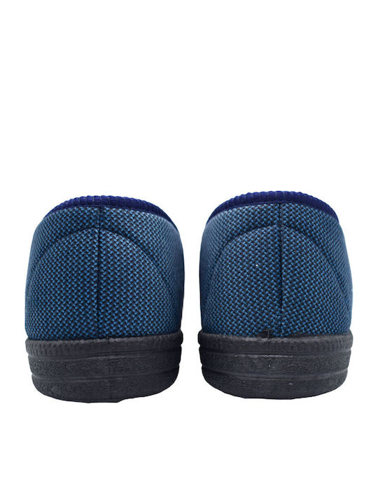 Men's Printed Heel Enclosed Slippers Blue