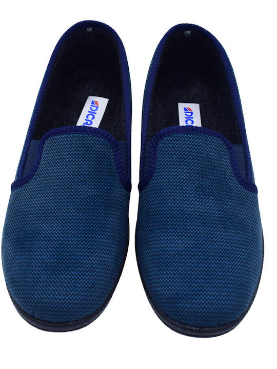 Men's Printed Heel Enclosed Slippers Blue