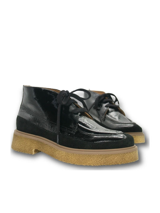 Ghete dama de piele Oxfords Negru