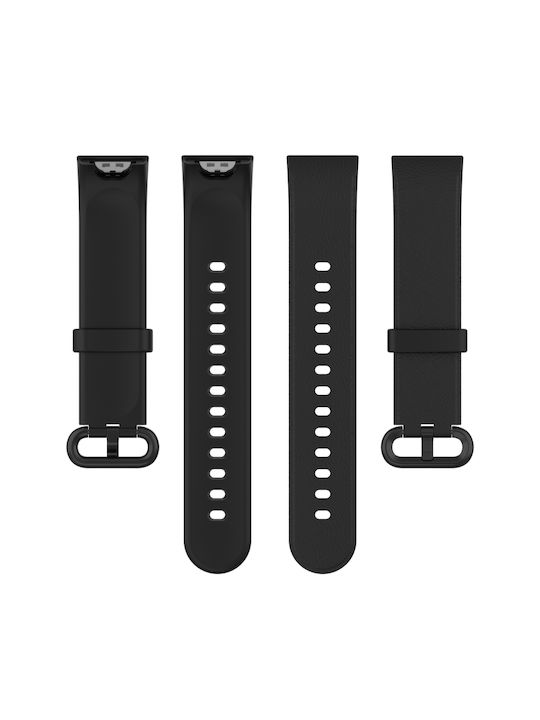 Litchi Texture Armband Synthetisches Leder Schwarz (Mi Watch Lite)