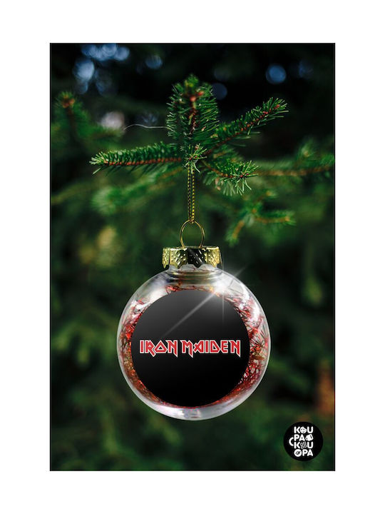 Iron maiden, Christmas tree ornament transparent ball with red filling 8cm