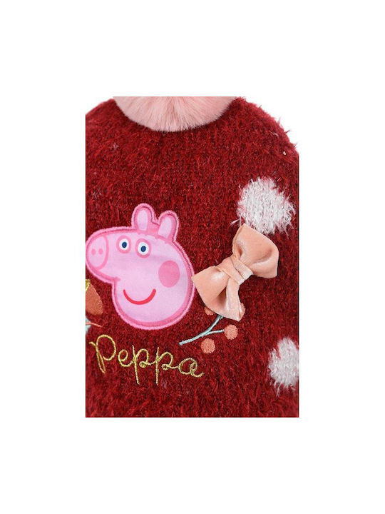 Peppa Pig Kinder Mütze Set mit Handschuhe Gestrickt Rosa für Neugeborene