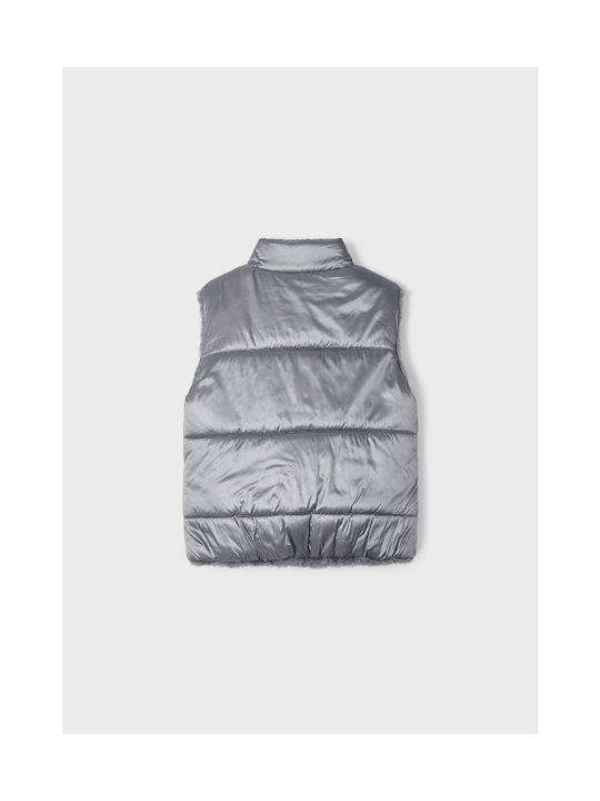 Mayoral Kids Quilted Jacket Sleeveless short Gray