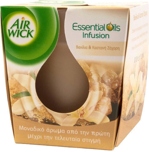 Airwick Lumânare Aromată Essential Oils Borcan cu Aromă Vanilie și zahăr brun Ecru 1buc