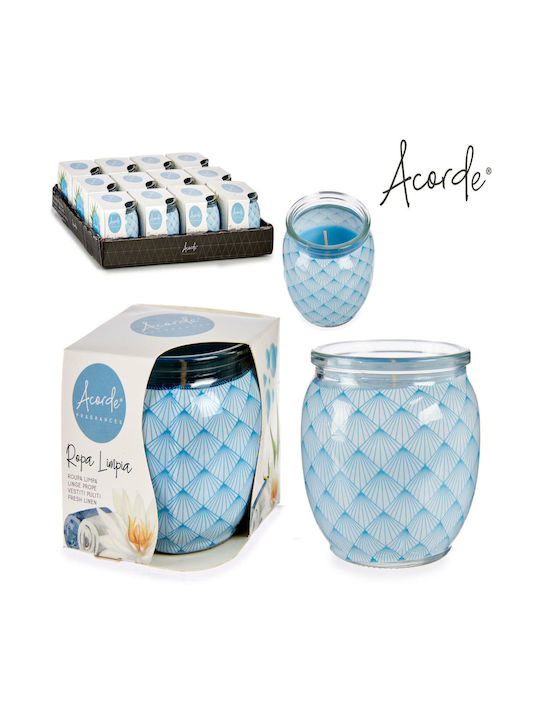 BigBuy Aromatic Candle In Jar With Fresh Linen Perfume 7.6x6.5cm