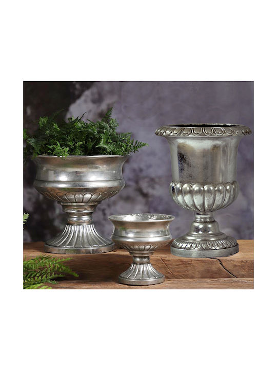 Zaros Διακοσμητικό Βάζο Silber Silver 24.5x24.5x33cm 1Stück