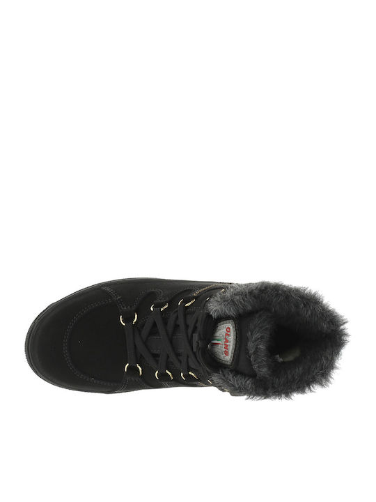 Suede Snow Boots with Laces & Fur Venus 81 Black