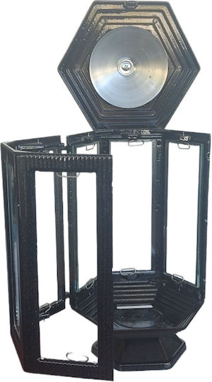 Metallic Memorial Candlestick Black Pearl 17x17x33cm