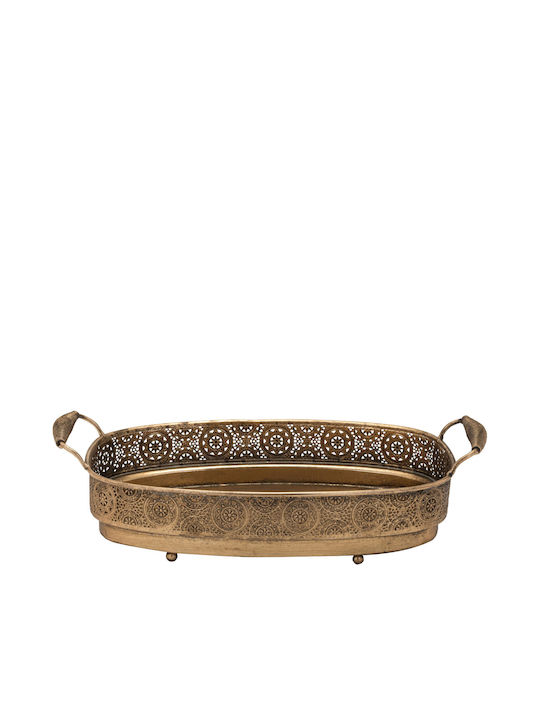 JK Home Decoration Metallic Rectangular Decorative Tray 47x24.5x12cm