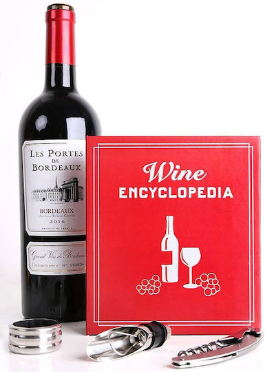 Kikkerland Wine Encyclopedia Small Book Комплект аксесоари за вино 3бр BA79-S