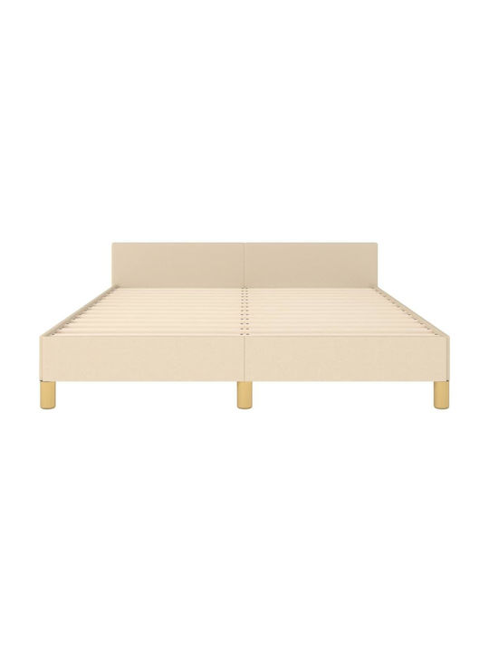 Doppelbett Mit Stoff Ecru Für Matratze 140x200cm