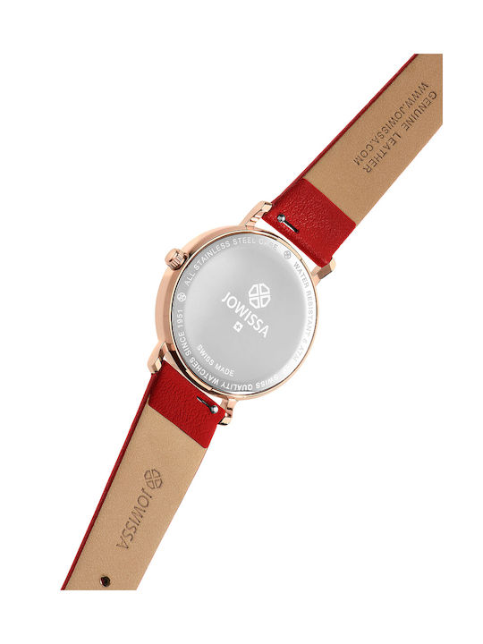 Jowissa Anwy Damen Watch with Red Leather Strap