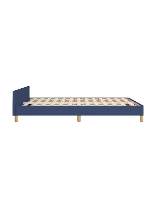 Doppelbett Mit Stoff Blau Für Matratze 140x200cm
