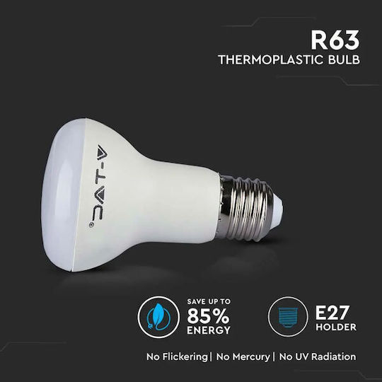 V-TAC LED Bulb 8.5W 100mm for Socket E27 and Shape R63 Cool White 806lm